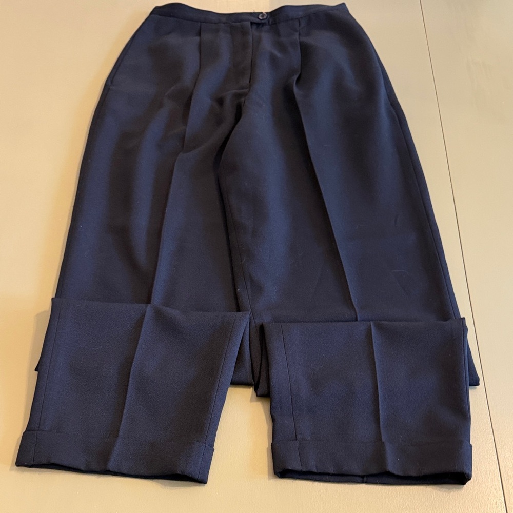 Women’s Black Pleated Cuffed  Dress  Pants